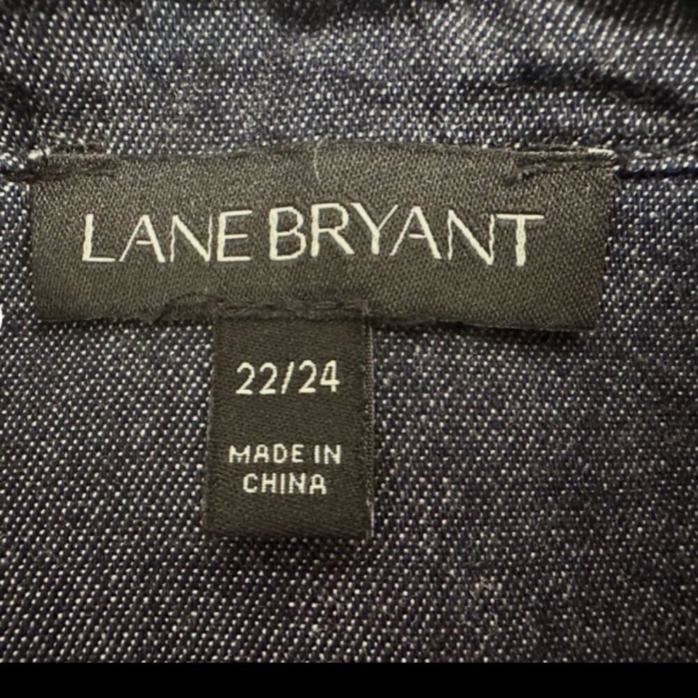 LANE BRYANT Smock Tunic 22/24 Plus Dark Chambray Denim Artist - Picture 5 of 6